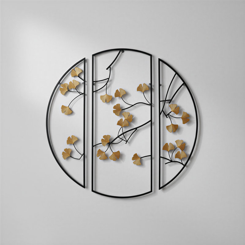 Metal Ginkgo Leaf Wall Art Set
