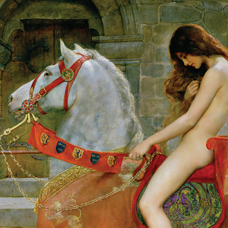 Lady Godiva, reproduction d'art encadrée, H 28,5 po x l 33,5 po x P 1,75 po