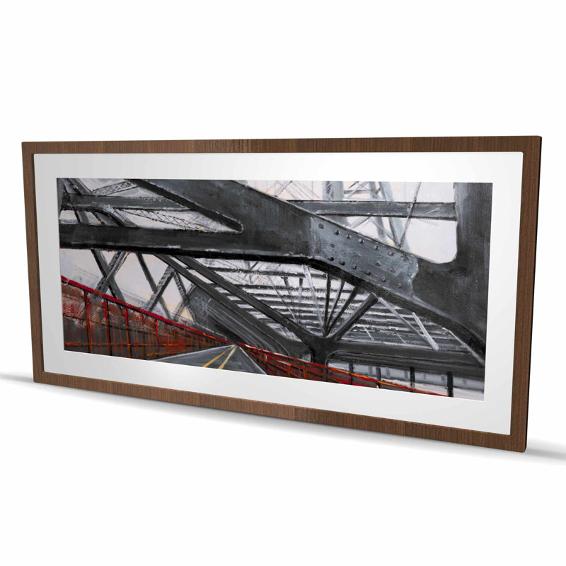 Bridge Architecture - reproduction encadrée matte pour la décoration intérieure, H 24 po x l 48 po, Brun