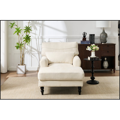 Modern Chaise Lounge, Upholstered Indoor Leisure Sofa Recliner, Comfortable Chair Sleeper for Various Rooms by Ivy Bronx