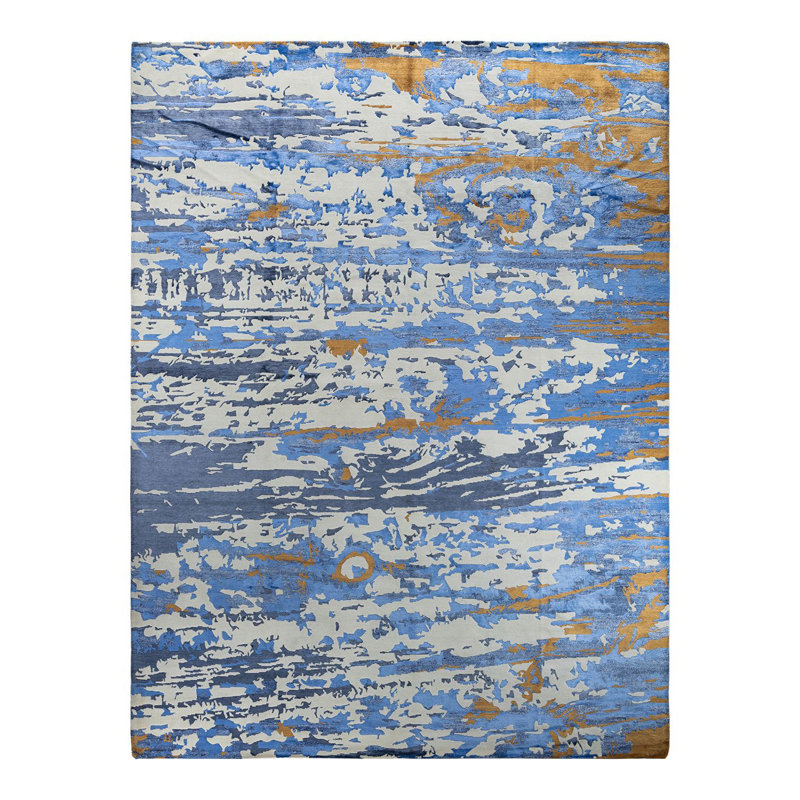 Overdyed One-of-a-Kind Rectangle 9'2" X 12'3" Hand Knotted Area Rug