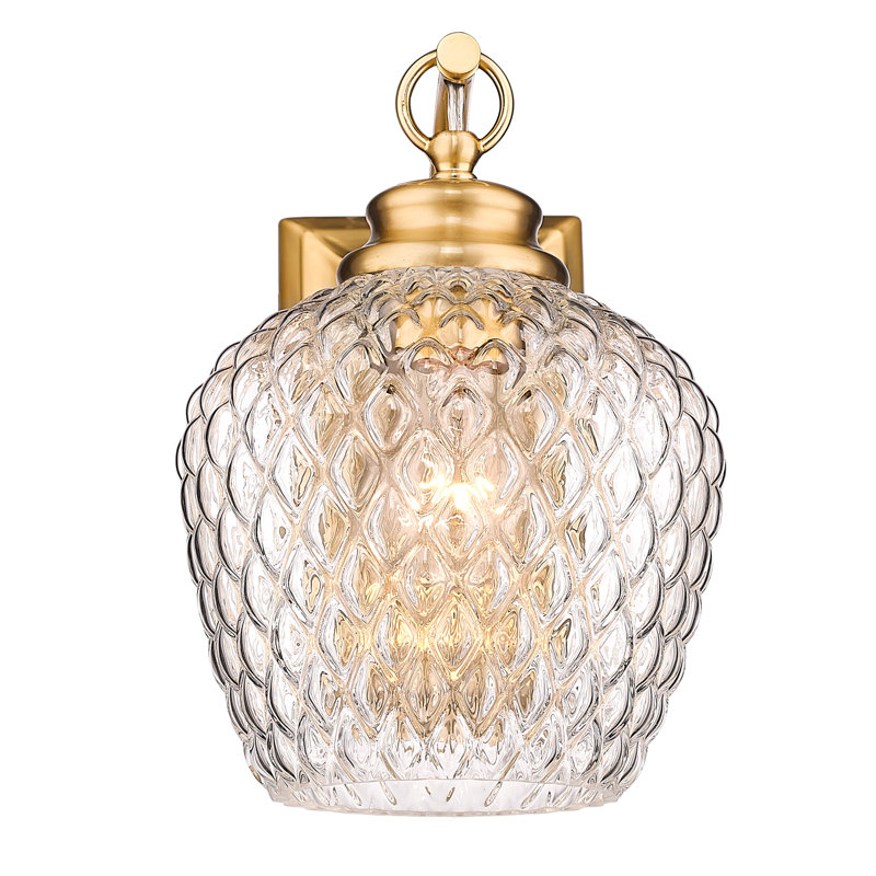 Ollert Steel Armed Sconce, Modern Brushed Gold