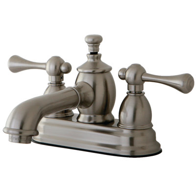 Robinet de salle de bain central à 4 poignées à 3 trous à fixation sur le comptoir avec laiton escamotable Kingston