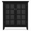 Armoire de rangement moyenne de style transitionnel en bois massif de 38 po avec portes en verre et tablettes réglables Artisan-761976899