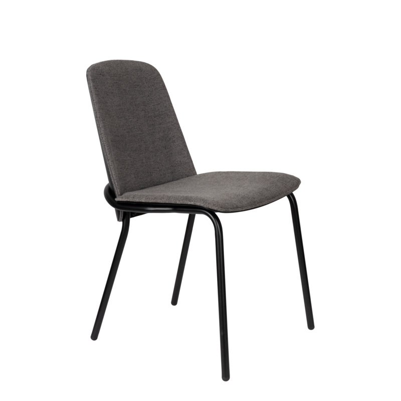 Clip Upholstered Dining Chair, Black, Gray