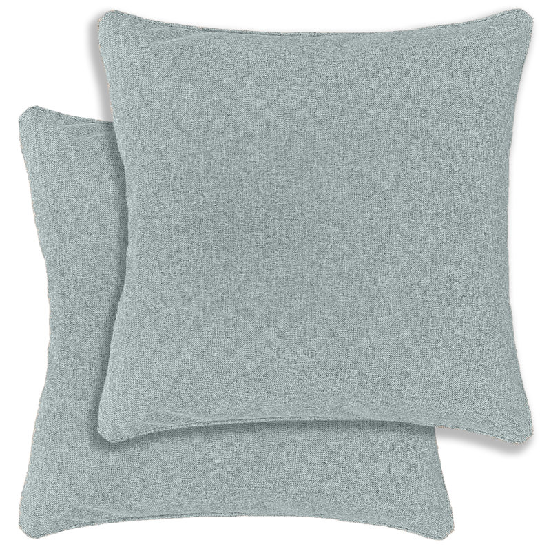Pair of Austin/Dallas Cushion Covers 43x43cm - Textured Linen Look with Piped Edge - Double-Sided, Zip Opening - +Covers Only, No Inserts