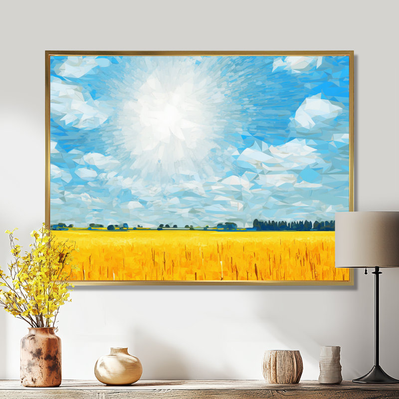 Sidney - Meadow, salon d'art mural, Toile avec cadre flottant or, H 30 po x l 40 po x P 1,5 po
