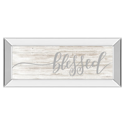 Art mural «Blessed Script» - 18 po x 42 po - Cadre en miroir