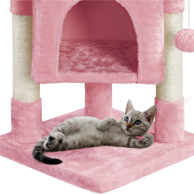 color 59cm Cat Tree, Pink