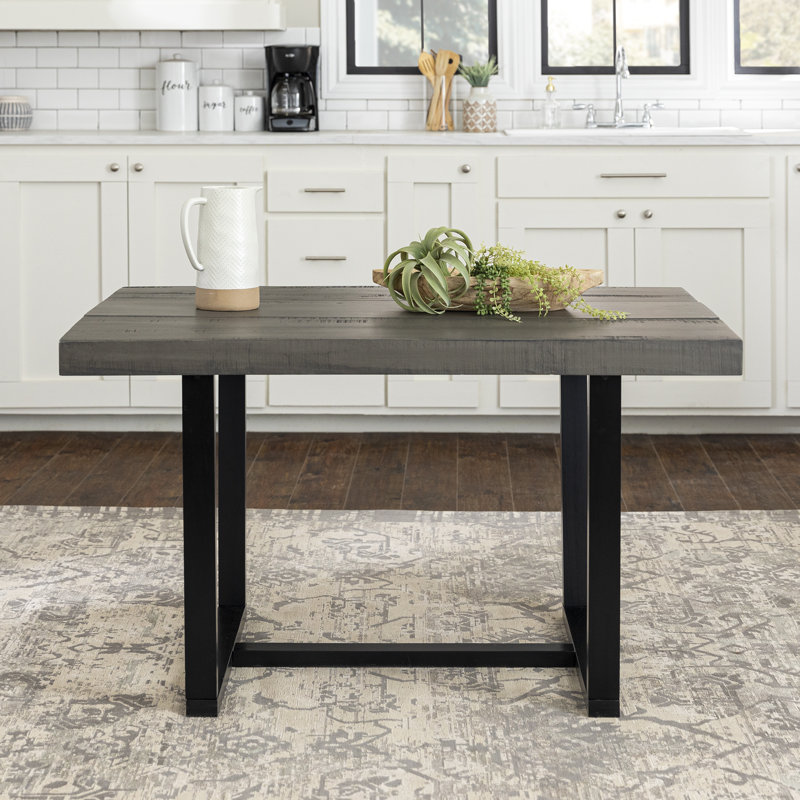 Amarapal Pine Solid Wood Dining Table, Gray, 30.5" H x 52" L x 36" W