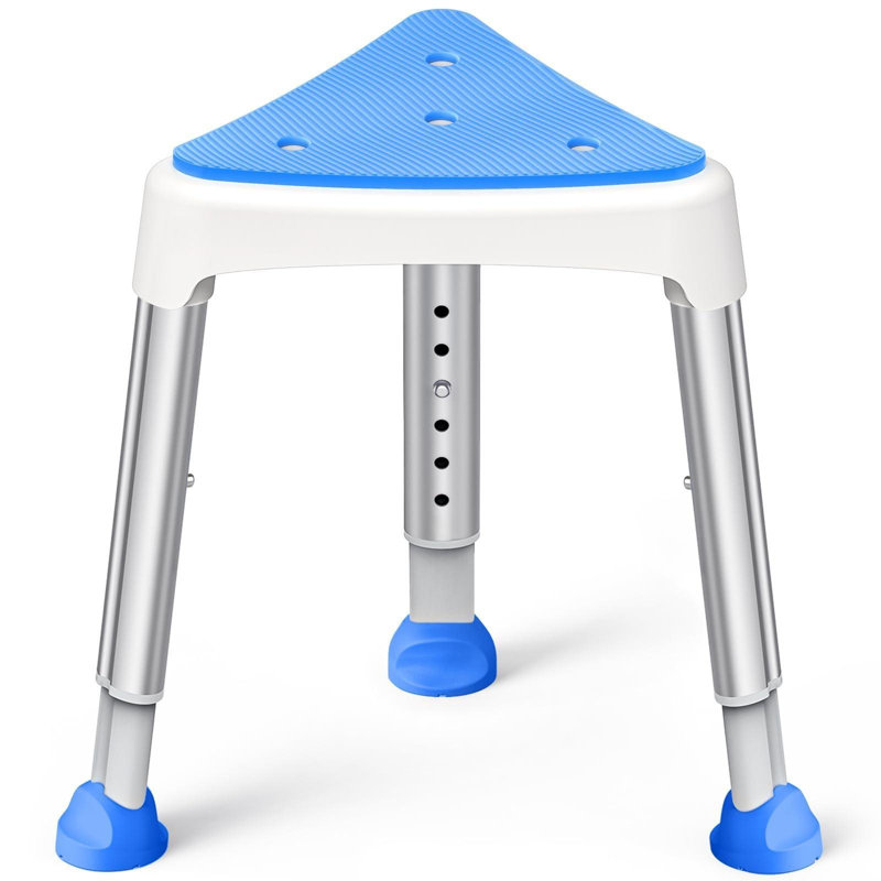 Space-Saving Triangular Shower Chair For Inside Shower With EVA Pad, 400 Lbs Adjustable Shower Stool For Elderly And Disabled, Non-Slip Bathtub Chair With Stable-Bracing, Tool-Free