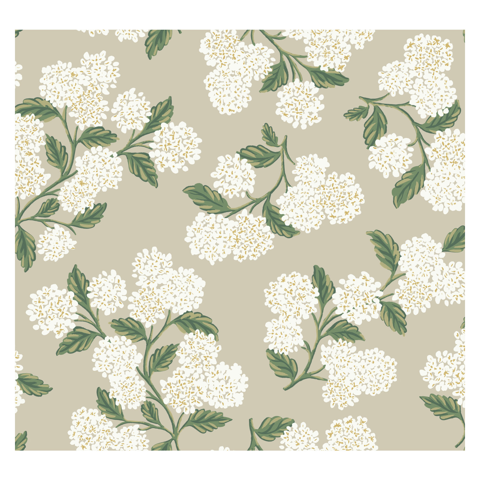 Hydrangea 27' x 27" Wallpaper, Beige