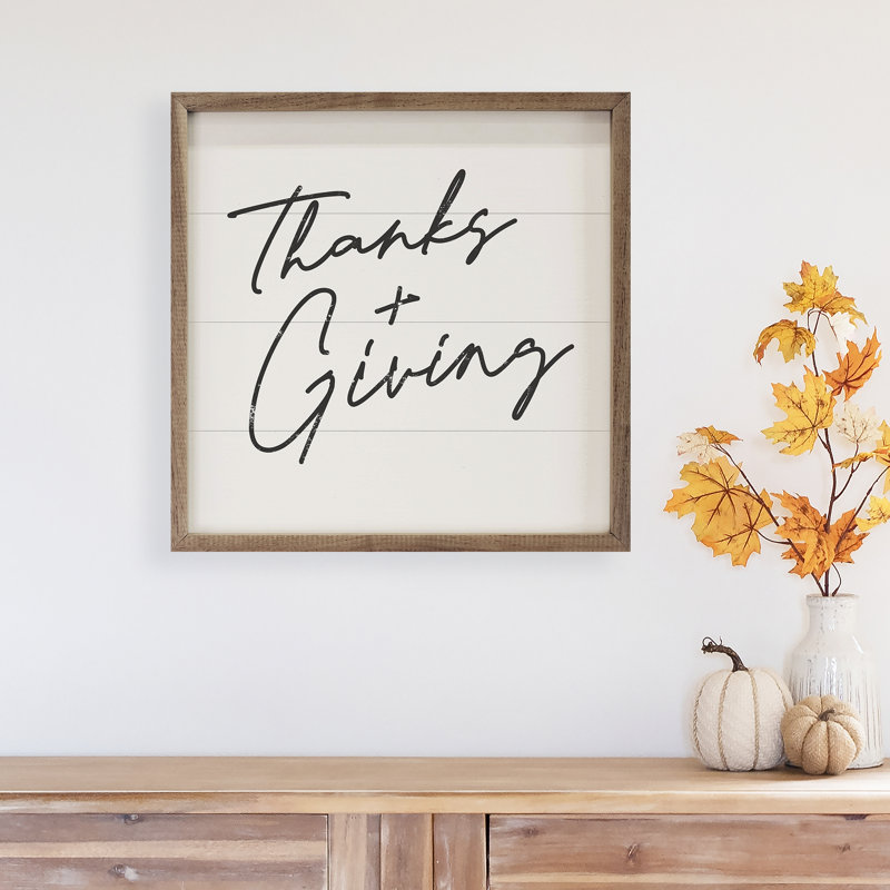 Thanks And Giving White, H 16 po x l 16 po
