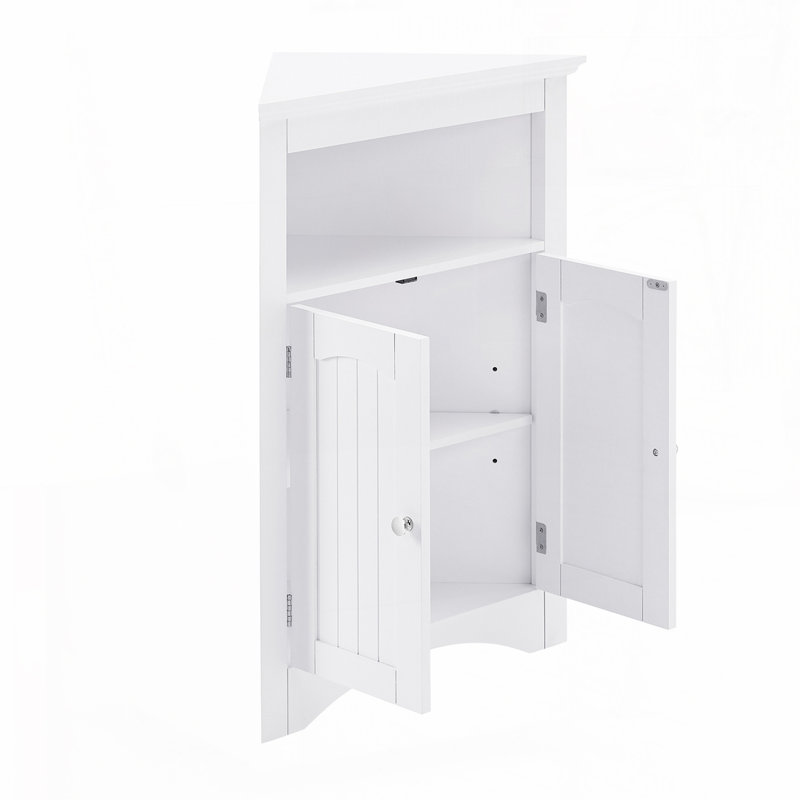 Armoire de coin pour salle de bain, Blanc