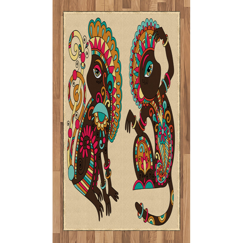 Tribal High Density Long Fiber Poly Threads Decorative Area Rug Carpet, Rectangle 2'7" x 5'