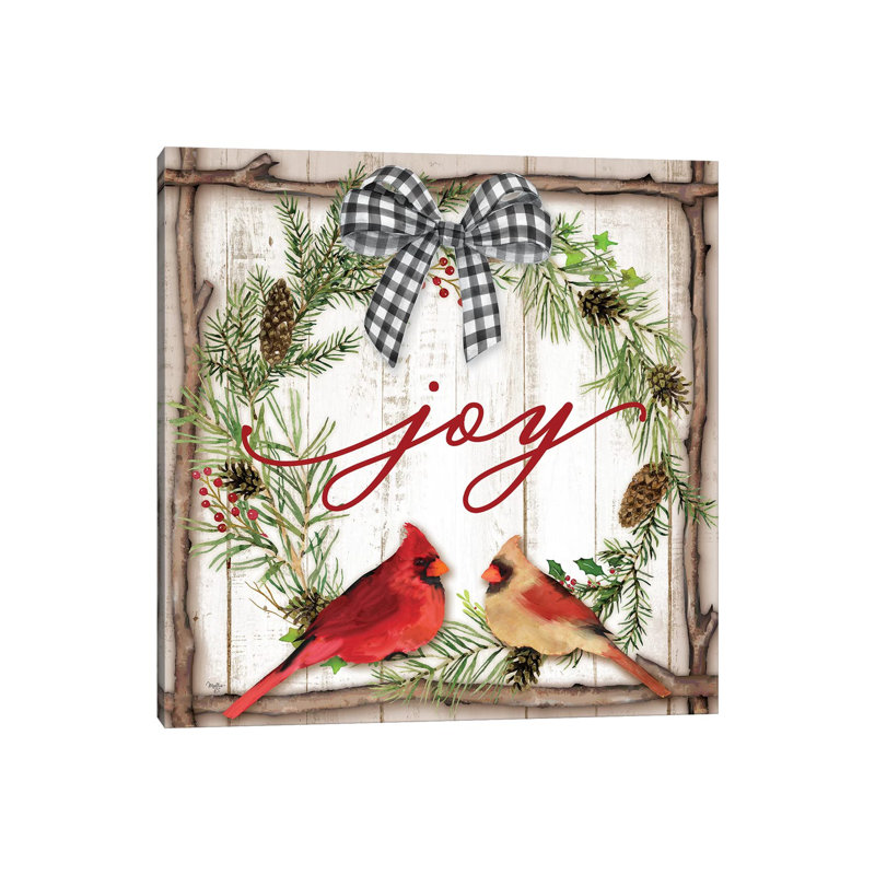Joy Wreath by Mollie B. - Wrapped Canvas Print, 93.98 cm H x 93.98 cm W