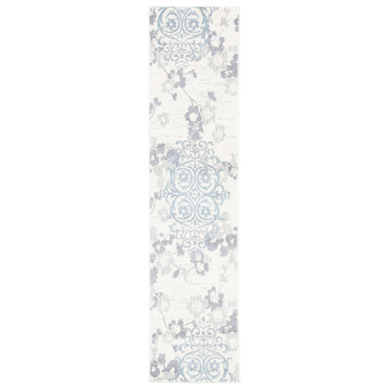 Tapis floral Samsel Performance, Tapis de couloir 2 pi 2 po x 9 pi