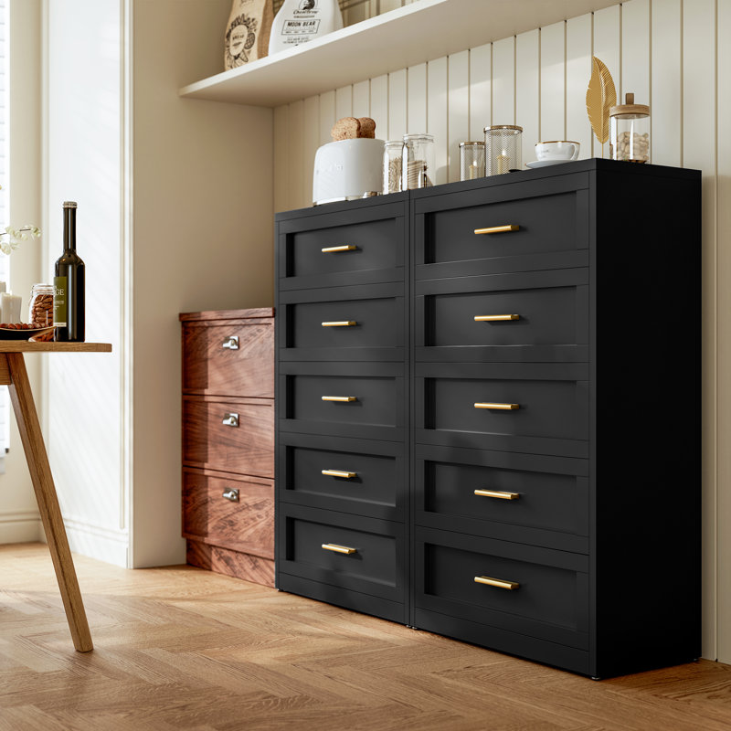   Coiffeuse en métal 5 tiroirs, Black