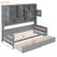 Lit de jour simple en bois avec 2 tiroirs, armoire et tablette tout-en-un, gris-534752491