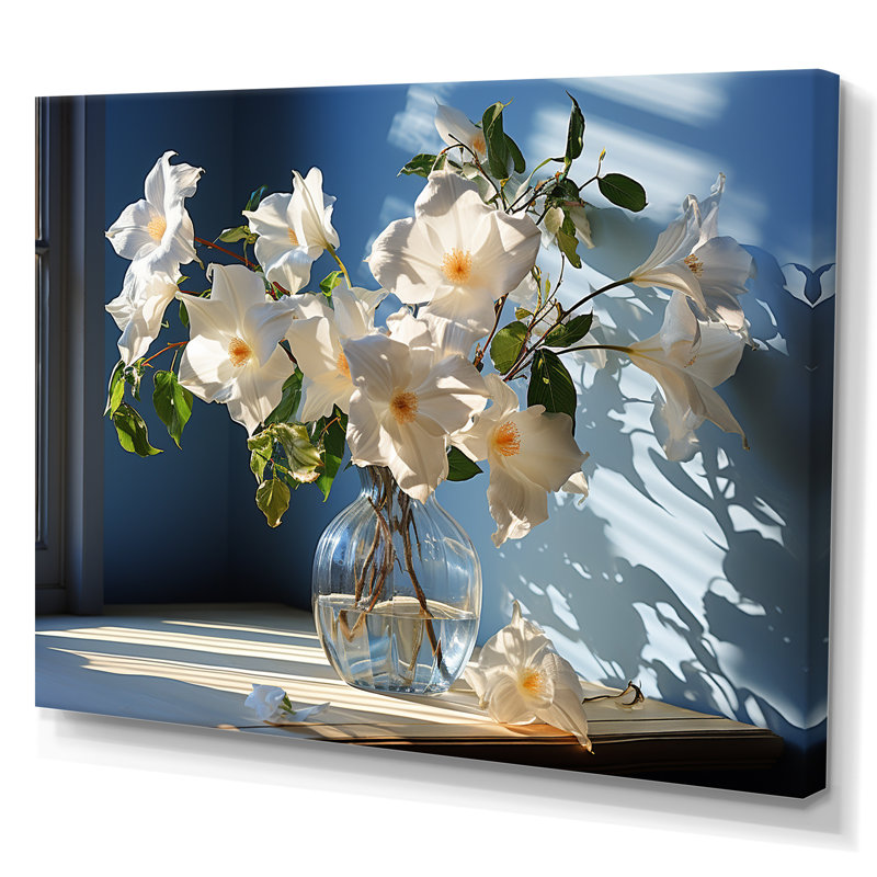 Vase de bouquet de gloire du matin I, H 30 po x l 40 po x P 1,5 po, Cadre flottant doré