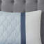 Ensemble d'édredon 8 pièces luxueux avec motif damassé bleu