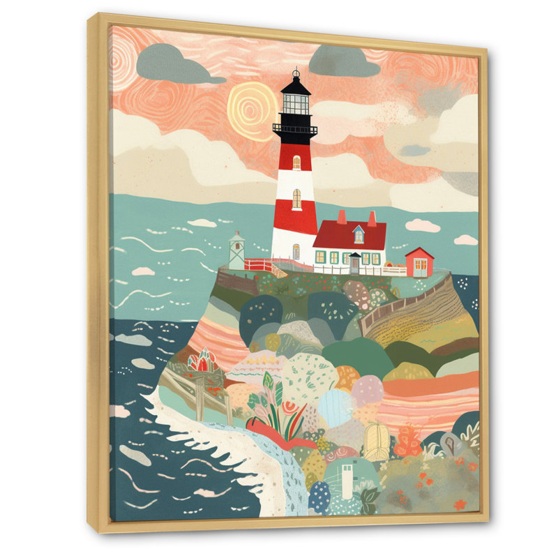 Phare côtier V, H 32 po x l 16 po x P 1 po, Cadre naturel flottant