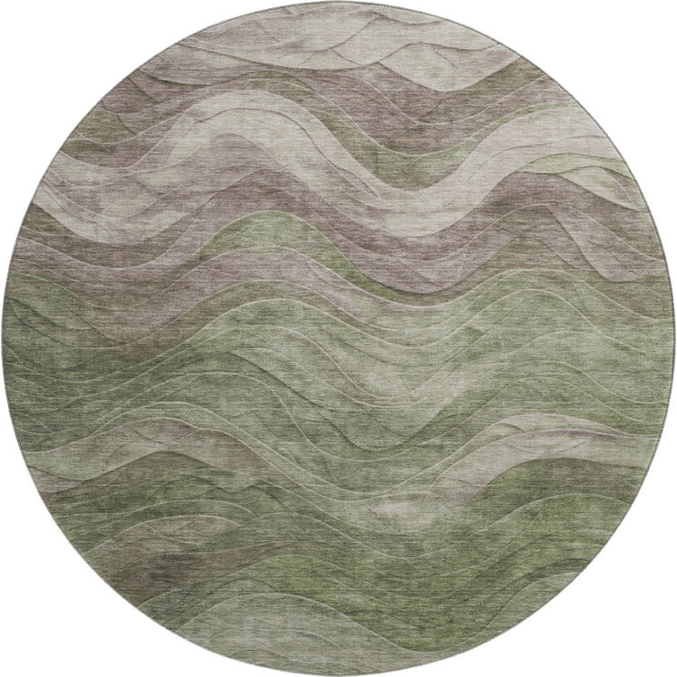 Premium Machine Washable Milardo AMF1700 Swirls Rug