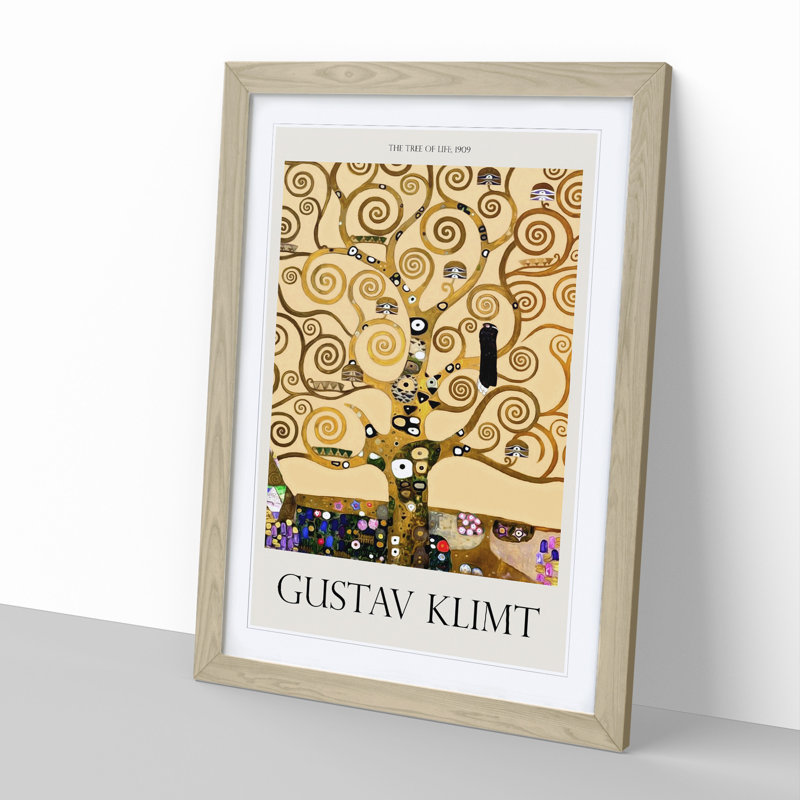 The Tree of Life by Gustav Klimt - Picture Frame Painting, 48cm H x 36cm W x 2cm D, Oak Framed