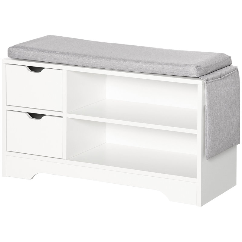 Banc d'entrée pour chaussures avec tiroir et rangement