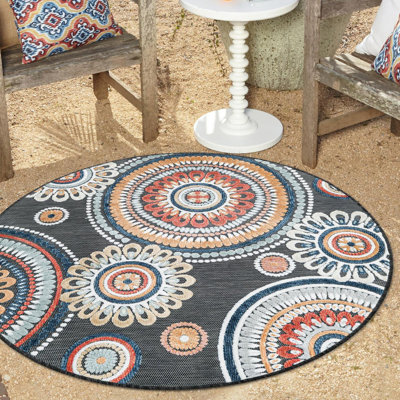 Firman Beachcrest Home Spiral Wygant Indoor/Outdoor Area Rug