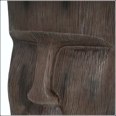 Table de bout à piédestal avec statue Moai de Pâques - gris clair, MGO