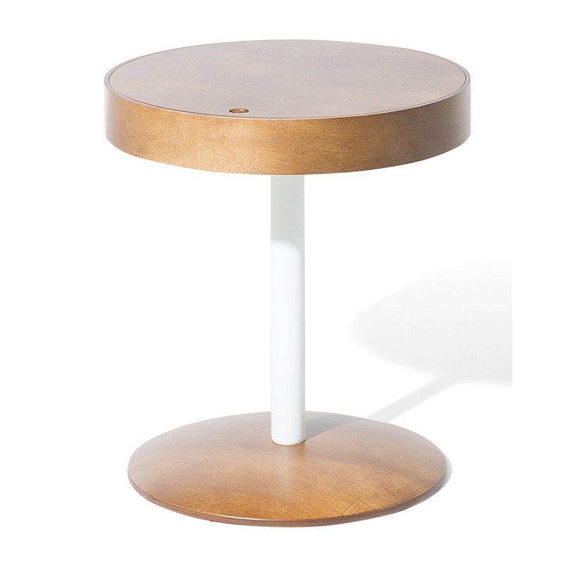 Pedestal End Table, Dark brown