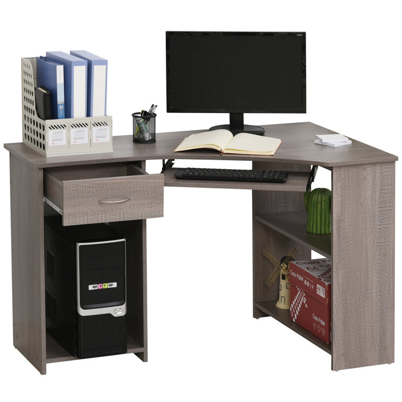 Correia Corner Computer Desk, Grey