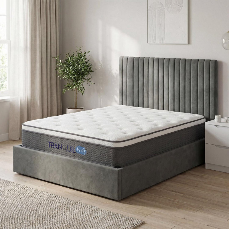 Trance Pillow Top Pocket Sprung Small Double Mattress 120 x 190cm 33cm Deep Luxury Hybrid Mattress with Cooling Convoluted Foam & Pocket Springs