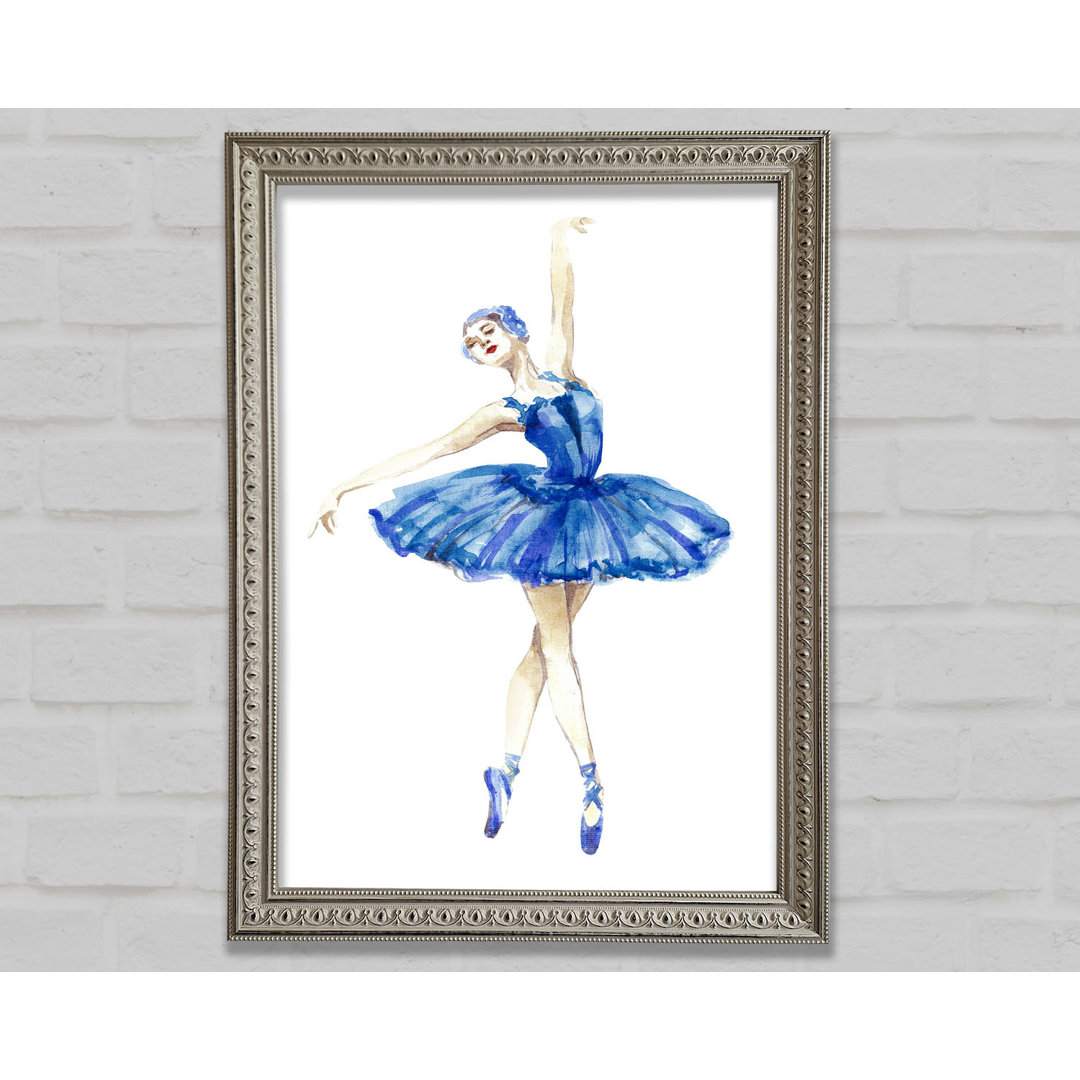 Blaue Ballerina 4 - Einzelne Bilderrahmen Kunstdrucke