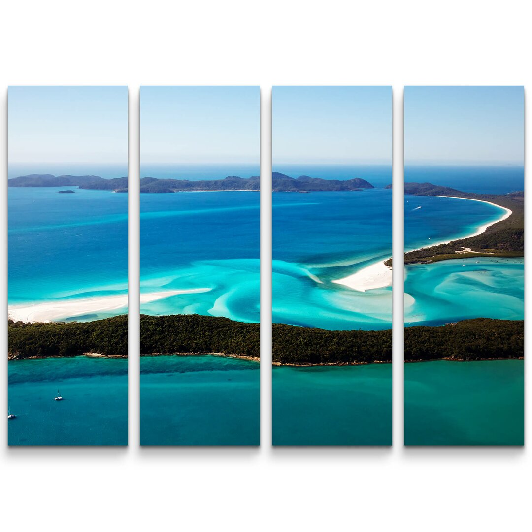 4-tlg. Leinwandbilder-Set Whitehaven Beach -Australien