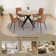 Judye 46.4" Round Table Metal Legs Dining Table Set with 4 Modern Chairs