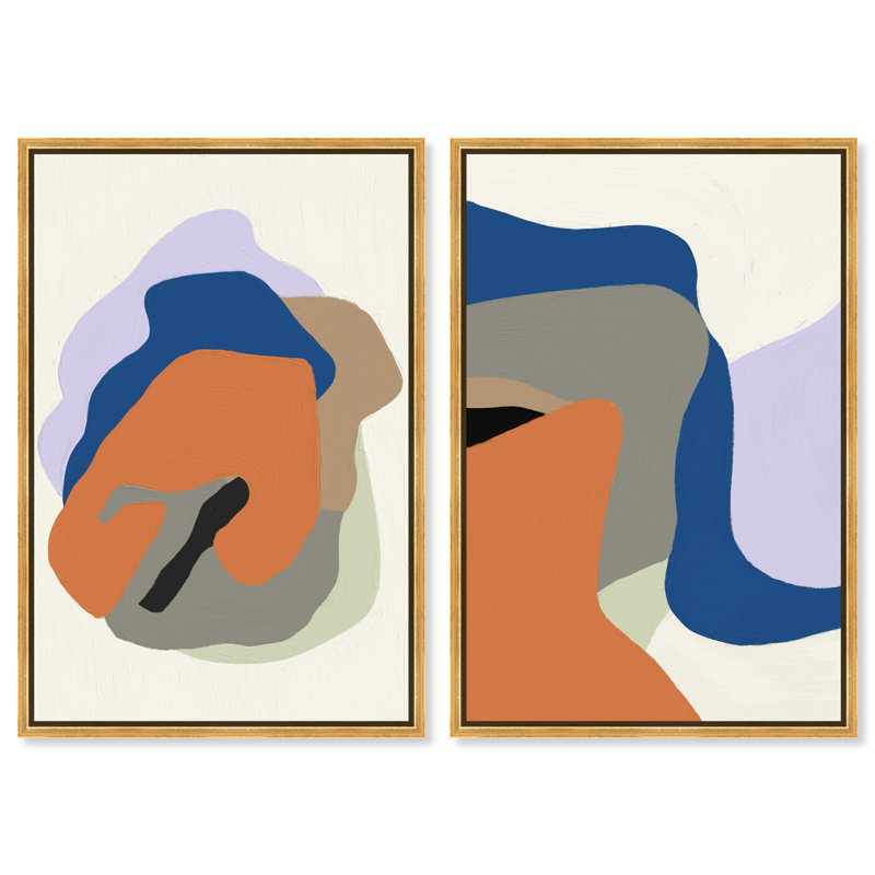 Together Set Set by Oliver Gal, 37"H x 55"W, Gold Floater Frame