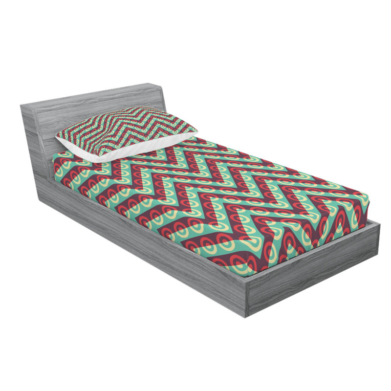 Microfiber Chevron Sheet Set, Twin XL Sheet Set with Fitted Sheet