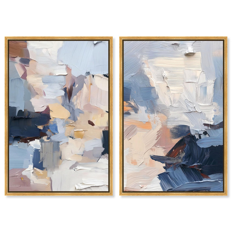 Ensemble artistique « Pathways to Tranquility » (Impression sur toile, bleu et sauge) par Art Remedy, cadre noir, 10 x 15