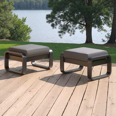 Andes Ottomans (Set Of 2) - Canvas Charcoal