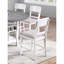 Style blanc de style contemporain de 2 chaises hautes en bois d'hévéa avec assise confortable et dossier moderne et transitionnel