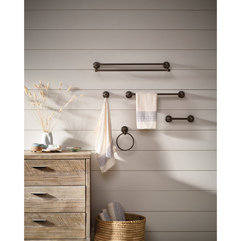 Bradshaw Double 24" Wall Mounted Towel Bar, Oil Rubbed Bronze