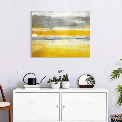 Impression abstraite sur toile jaune