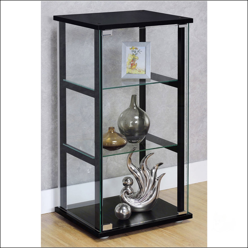 Vitrine à 3 tablettes en verre noir