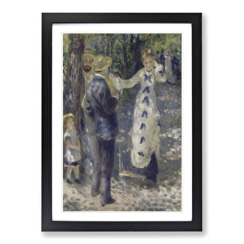 The Swing by Pierre-Auguste Renoir - Picture Frame Painting, 48cm H x 36cm W x 2cm D, Black Framed