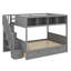 Lit superposé simple sur double avec tablettes et deux tiroirs-301187072