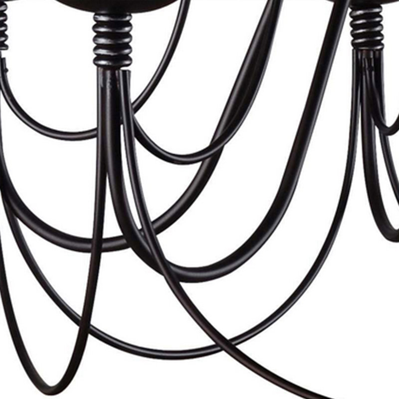 Lustre géométrique 6 lumières façon bougie Vahe, Noir mat