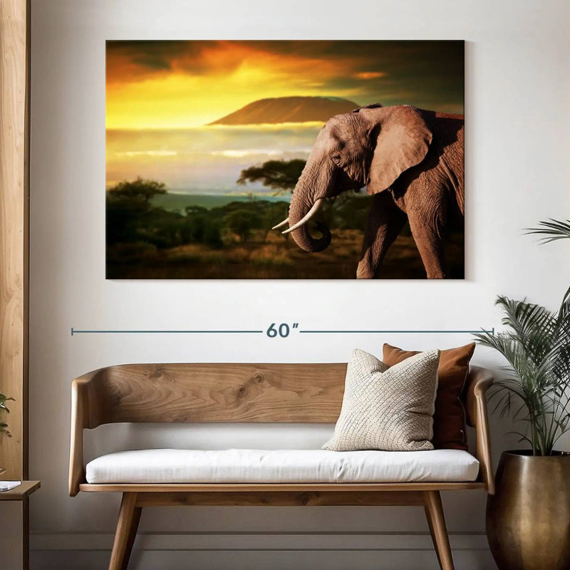 Brampt Kilimanjaro Elephant, 34" H x 51" W