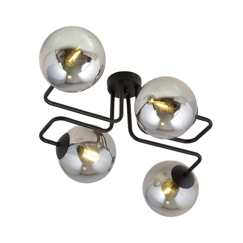 Cadesia Glass Semi Flush Mount, Graphite